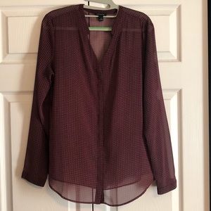 Ann Taylor sheer button up blouse